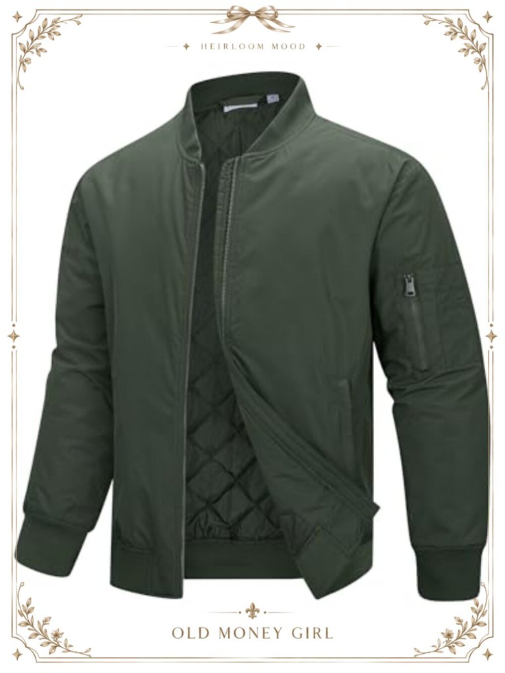 Men's Waterproof Quilted Bomber Jacket Zip Up Windbreaker Lightweight Warm Coat